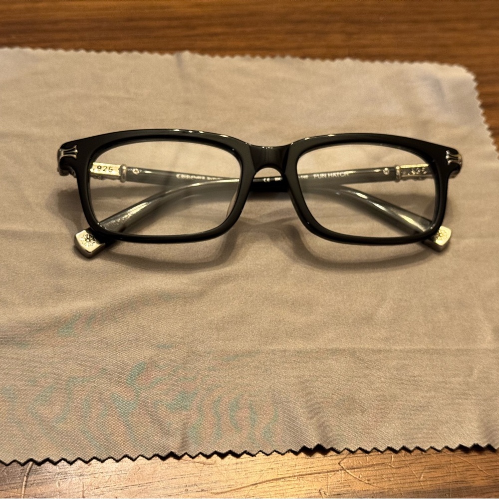 Chrome Hearts fun hatch II Black Rectangular Glasses